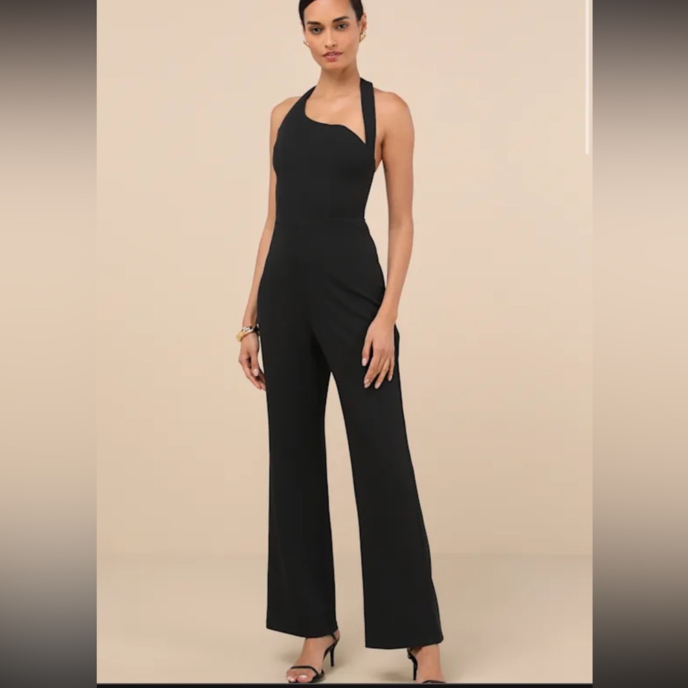 Elegant Black Halter Jumpsuit